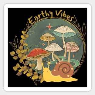 Earthy Vibes - Mushrooms and Snail Sticker